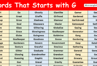 Words That Starts with G