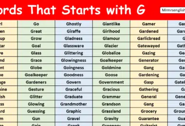 Words That Starts with G
