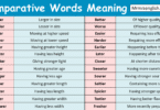 Comparative Words with Meanings