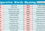 Comparative Words with Meanings