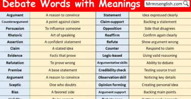 Debate Words with Meanings