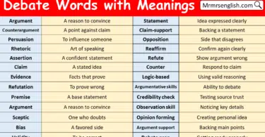 Debate Words with Meanings
