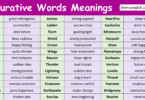 Figurative Words with Meanings in English