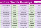Figurative Words with Meanings in English