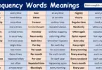 Frequency Words Meanings in English
