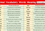 Informal Vocabulary Words Meaning