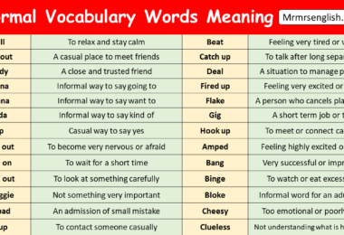 Informal Vocabulary Words Meaning