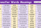 Intensifier Words in English with Meanings