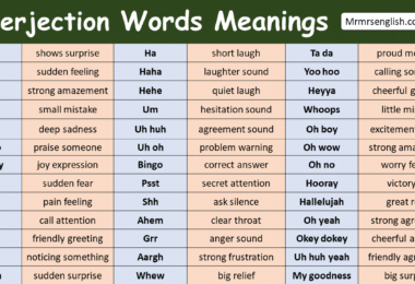 Interjection Words in English with Meanings
