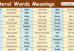 Literal Words with Meanings in English