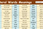 Literal Words with Meanings in English