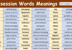 Possession Words in English with Meanings