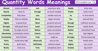 Quantity Words with Meanings