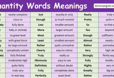Quantity Words with Meanings