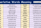 Superlative Words with Meanings