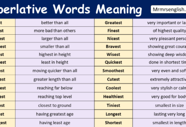 Superlative Words with Meanings
