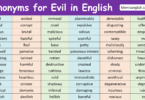 Synonyms for Evil in English