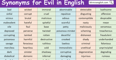 Synonyms for Evil in English