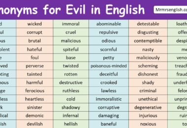 Synonyms for Evil in English