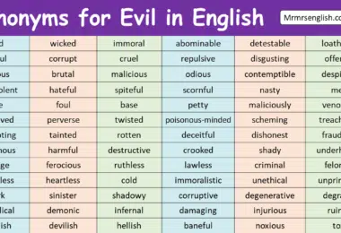 Synonyms for Evil in English