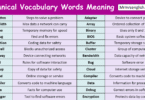 Technical Vocabulary Words Meaning