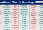 Transitional Words with Meanings in English