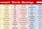 Agreement Words with Meanings