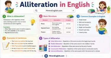 Alliteration meaning in English with Examples and Picture