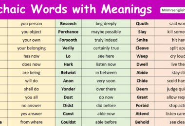 Archaic Words in English with Meanings