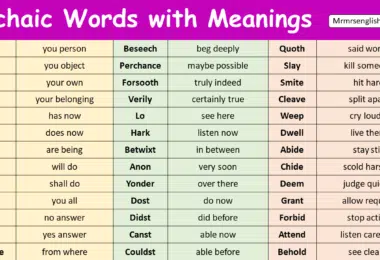 Archaic Words in English with Meanings