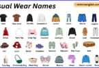 Casual Wear names in English with Their Pictures