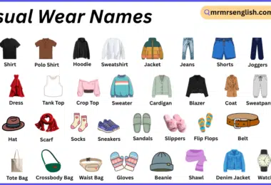 Casual Wear names in English with Their Pictures