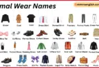 Formal Wear Names in English with Their Pictures