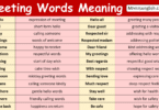 Greeting Words with Meanings