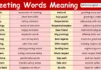 Greeting Words with Meanings