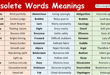 Obsolete Words in English with Meanings