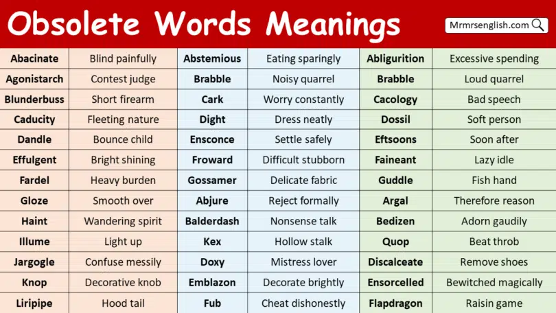 Obsolete Words in English with Meanings