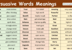 Persuasive Words in English with Meanings
