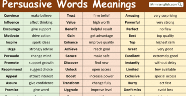 Persuasive Words in English with Meanings