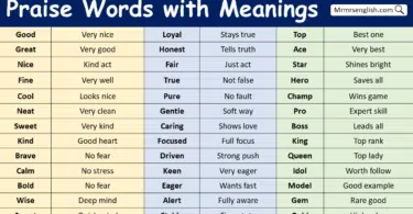 Praise Words with Meanings