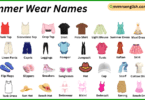 Summer Wear Names in English with Their Pictures
