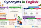 Synonyms in English with definition meanings and Examples