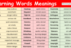 Warning Words in English