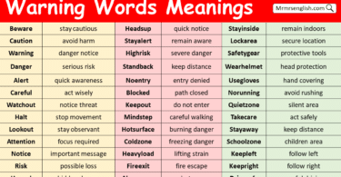 Warning Words in English