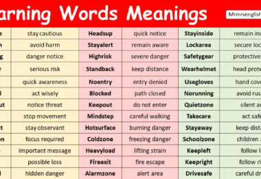 Warning Words in English