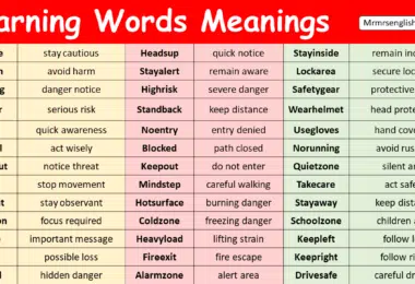 Warning Words in English