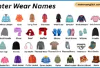 Winter Wear Names in English with Their Pictures