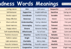 100 Kindness Words Meanings