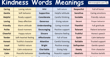 100 Kindness Words Meanings