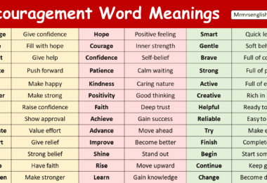Encouragement Words with Meanings